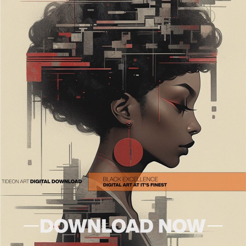 Alternative view of Afro Art Deco Black Woman - Digital Download Wall Art