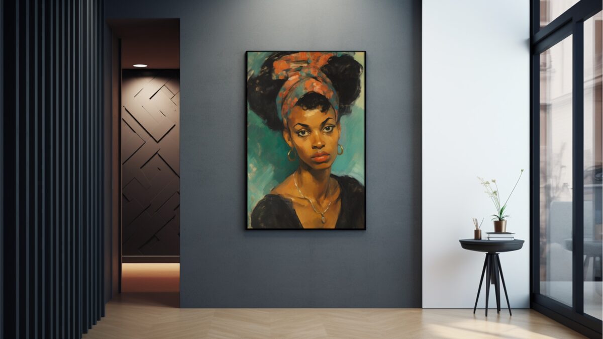 Black Woman With Bandana - Digital Download Wall Art