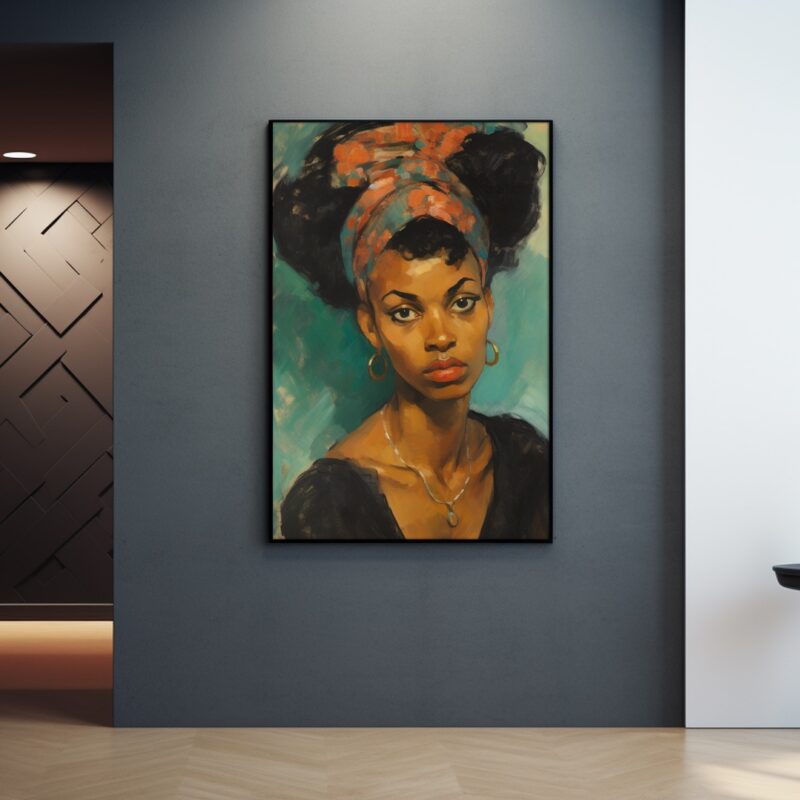 Black Woman With Bandana - Digital Download Wall Art