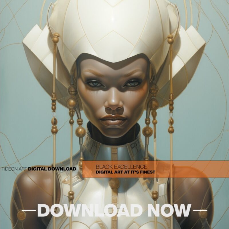Alternative view of Sci-Fi Black Woman Of The White Guard - Digital Download Wall Art