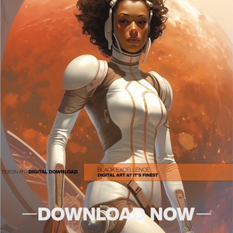 Alternative view of Sci-Fi Space Cadet Black Woman - Digital Download Wall Art