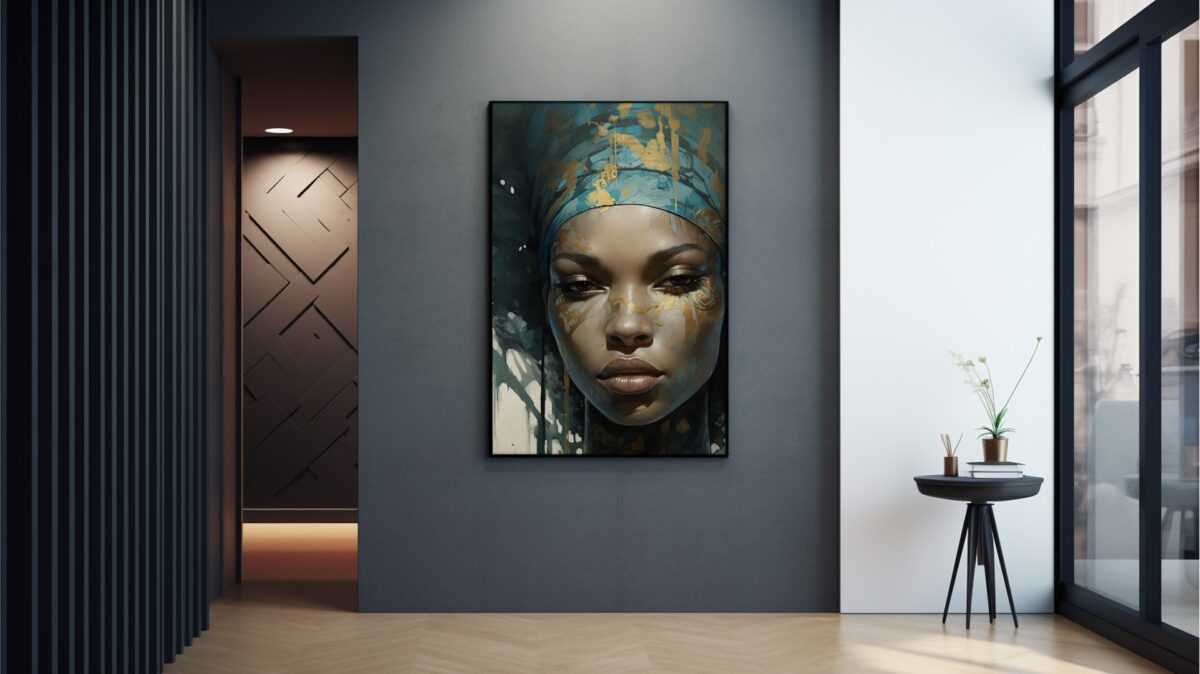 Black Woman With Head Wrap - Digital Download Wall Art