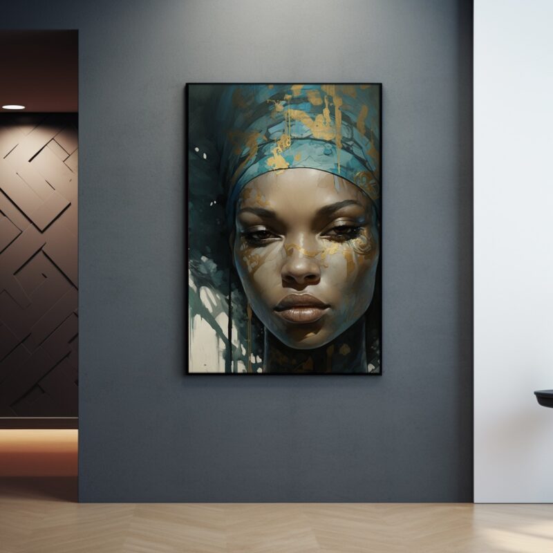 Black Woman With Head Wrap - Digital Download Wall Art