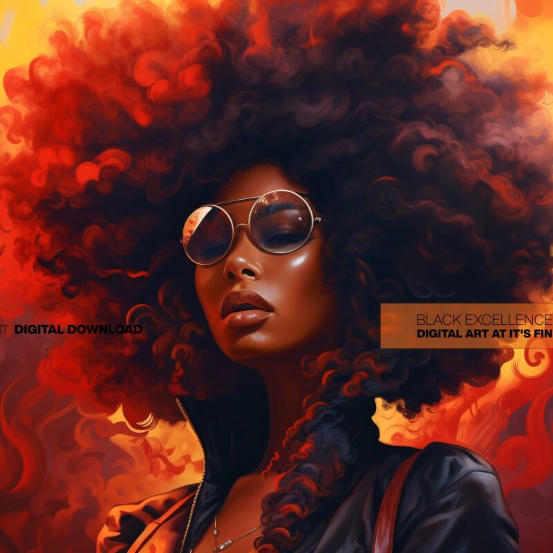 Alternative view of Blaze Reverie - Afrocentric Digital Art (Single File)