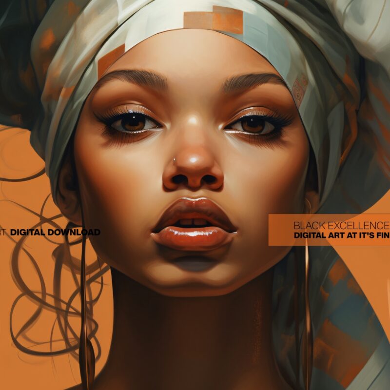 Alternative view of African Woman With Head Wrap - Digital Download Wall Art