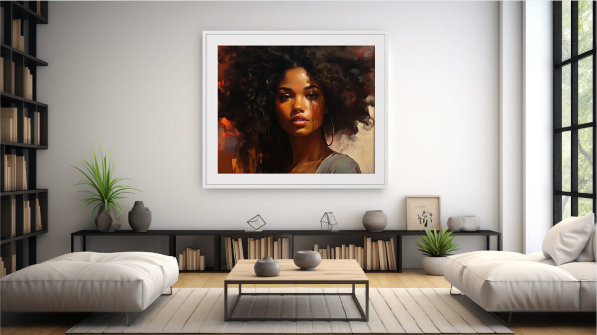 Afrocentric Woman In Painterly- Digital Download Wall Art