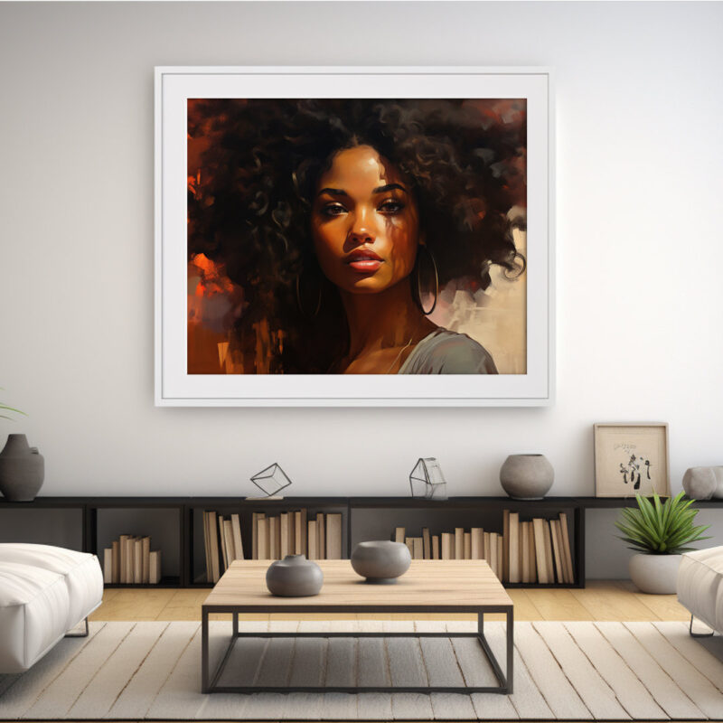 Afrocentric Woman In Painterly- Digital Download Wall Art