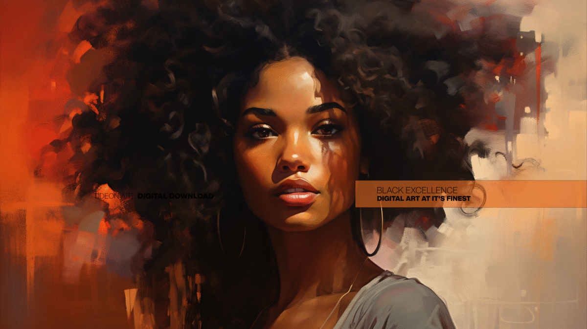 Afrocentric Woman In Painterly- Digital Download Wall Art - Image 2