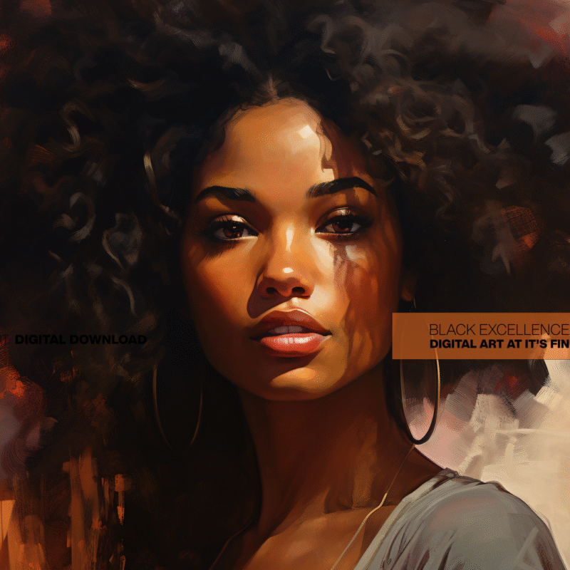 Alternative view of Afrocentric Woman In Painterly- Digital Download Wall Art