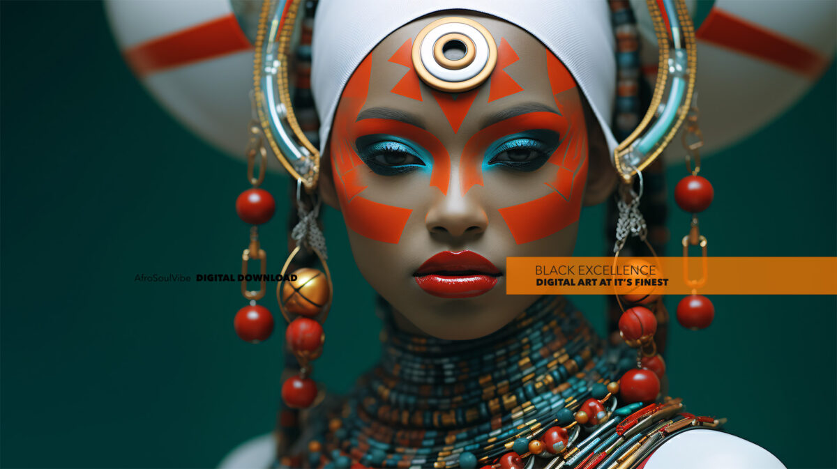 Gilded Grace: A Tribute to African-inspired Beauty - Digital Download Art - Image 2