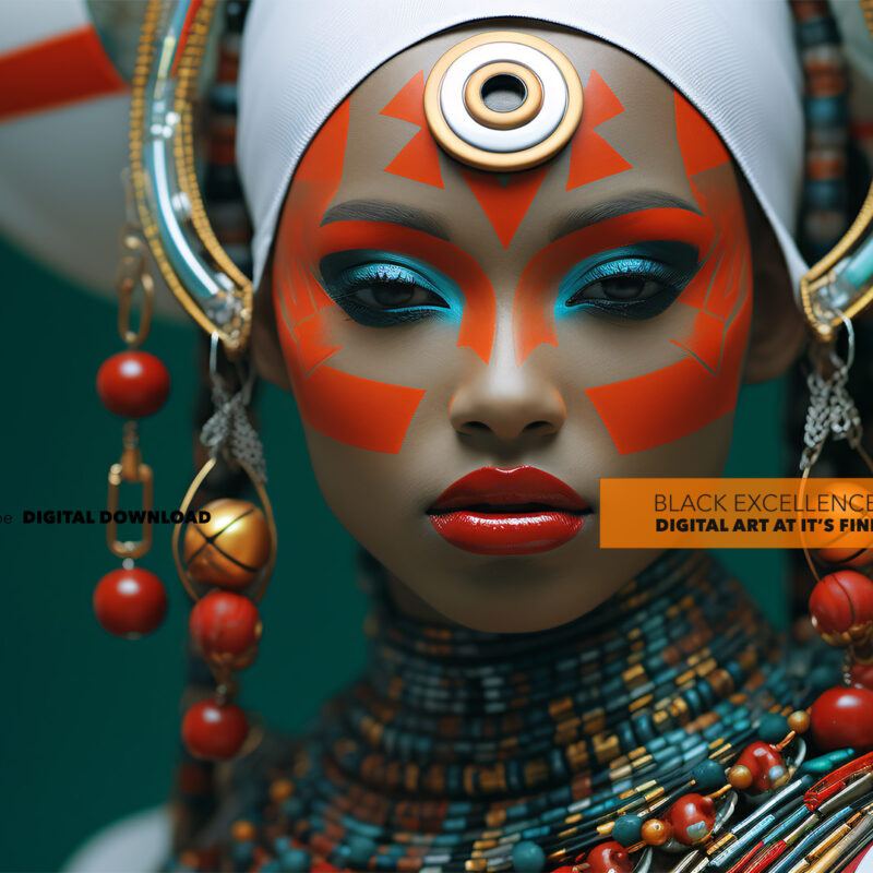 Alternative view of Gilded Grace: A Tribute to African-inspired Beauty - Digital Download Art