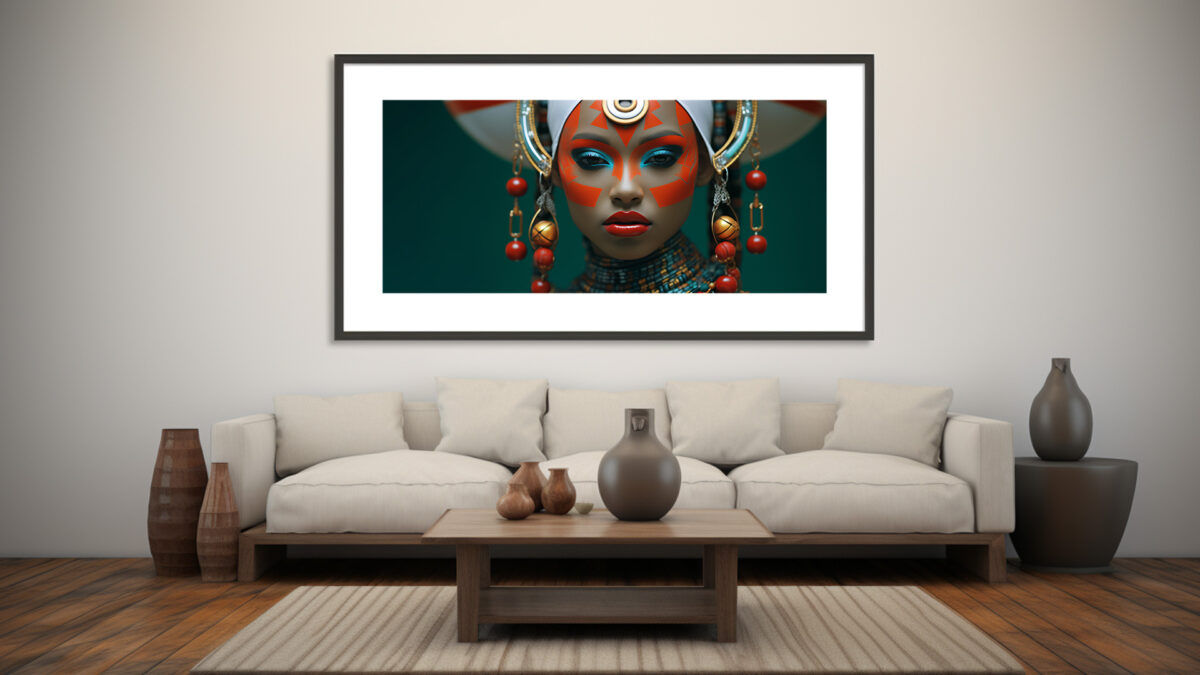 Gilded Grace: A Tribute to African-inspired Beauty - Digital Download Art