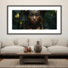 Young Golden Black Female Warrior - Digital Download Art