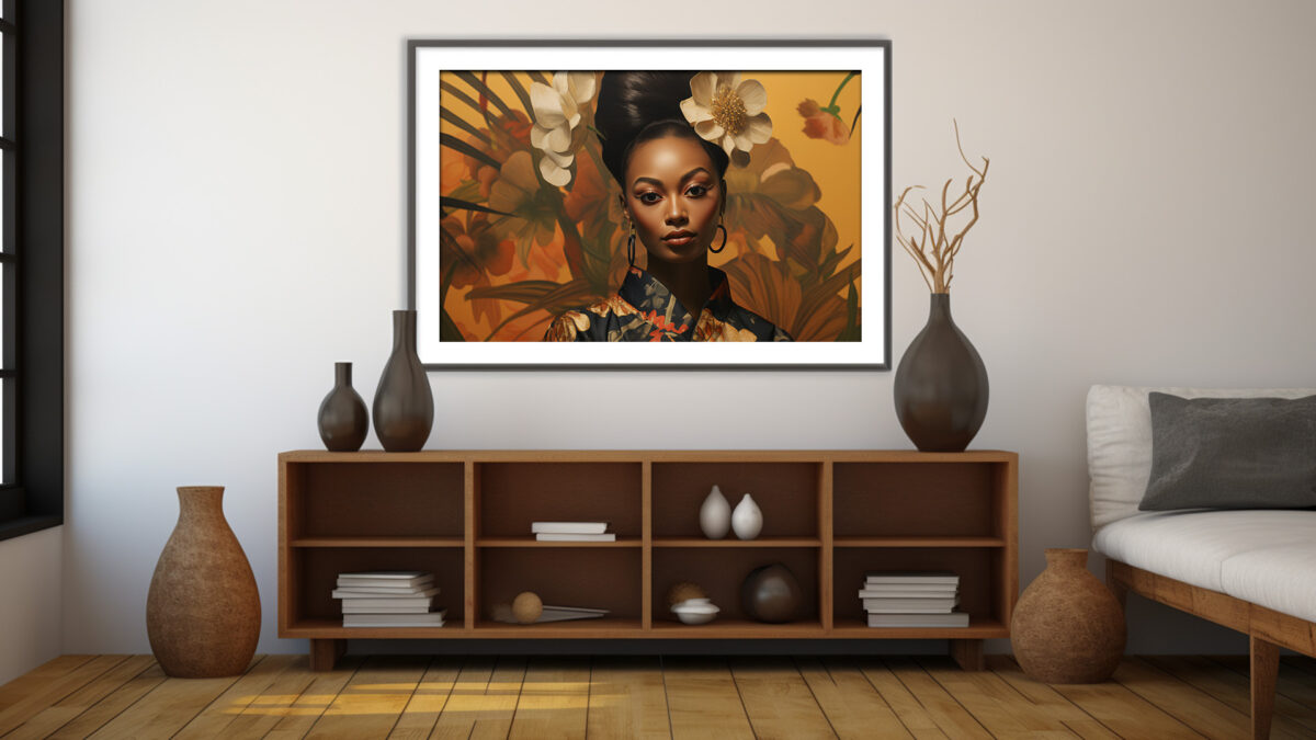 Blasian Woman Flowers Tropical Garden - Digital Download Art - Image 5