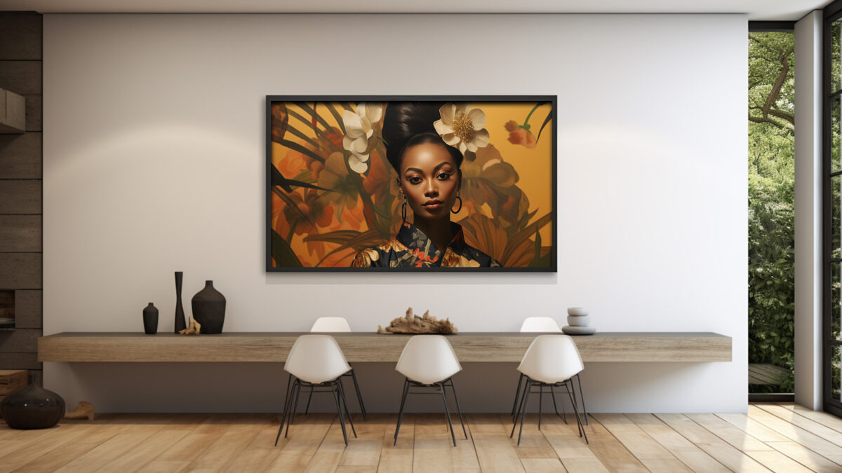 Blasian Woman Flowers Tropical Garden - Digital Download Art - Image 6