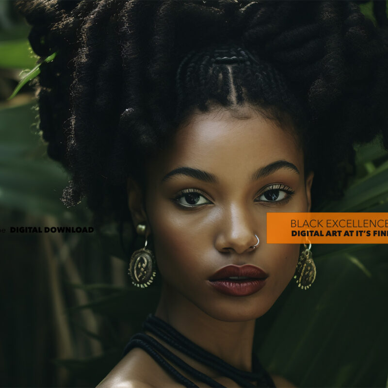 Alternative view of Black Woman Lush Forrest - Digital Download Art