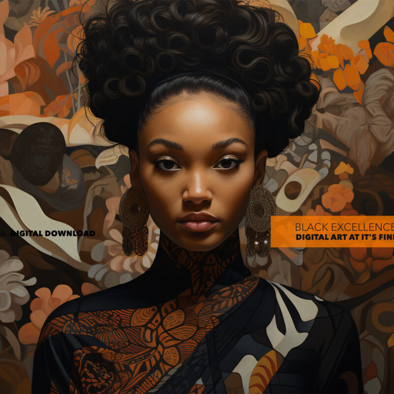 Alternative view of Elegance in Bloom: A Celebration of Black Excellence - Digital Download Art