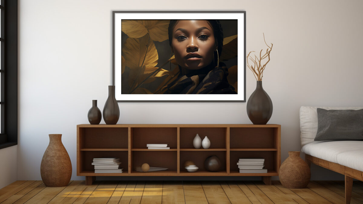 Elegant Portrait of a Woman with a Floral Background - Digital Download Art - Image 4