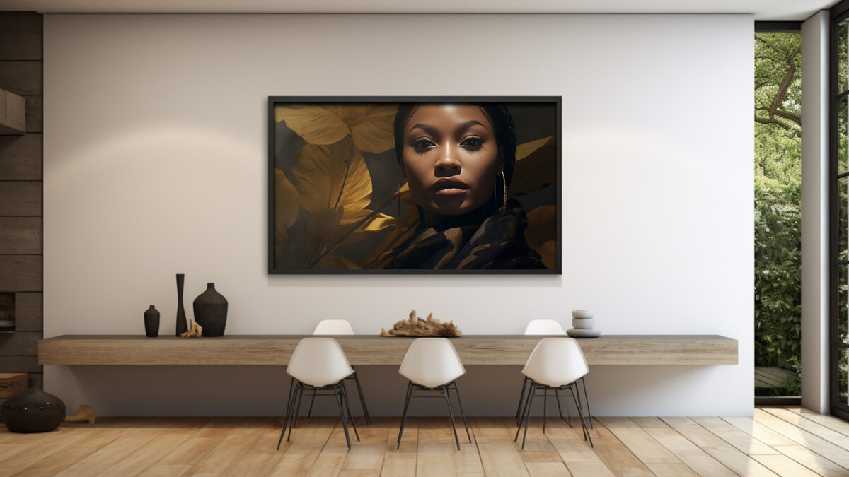 Elegant Portrait of a Woman with a Floral Background - Digital Download Art - Image 3