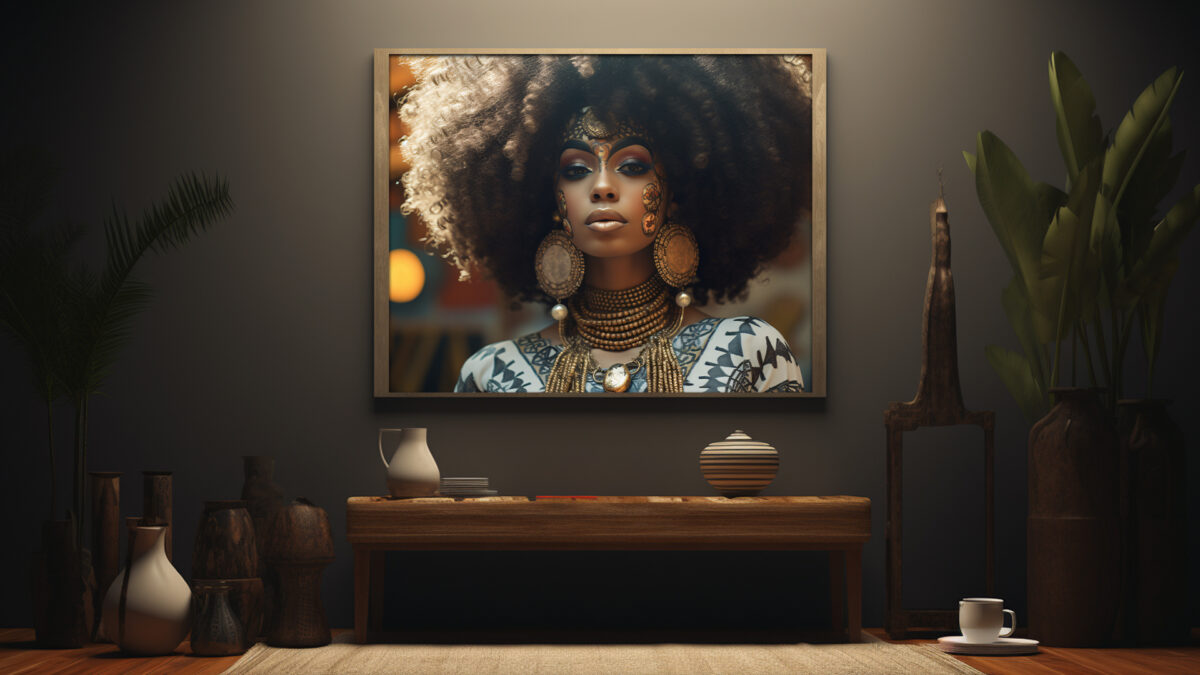 Goldleaf Empress – Afrocentric Digital Art (Single File) - Image 6