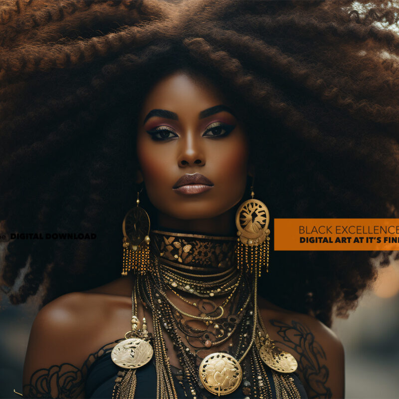Alternative view of Elegant Afrocentric Digital Art - Black Excellence - Digital Download Art
