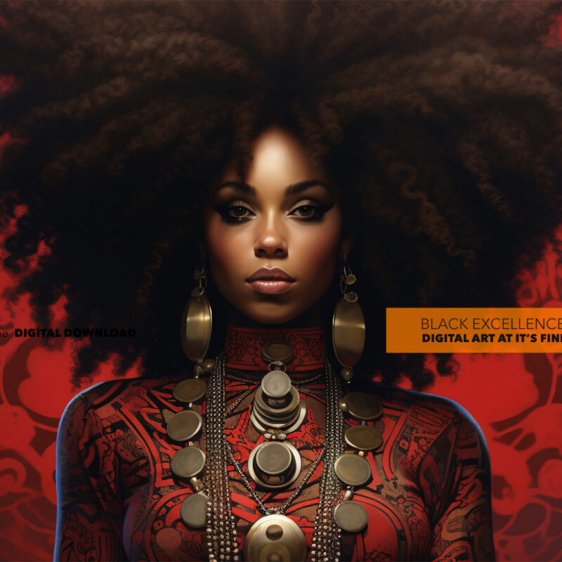 Alternative view of Black Afro Excellence: Digital Art at Its Finest - Digital Download Art