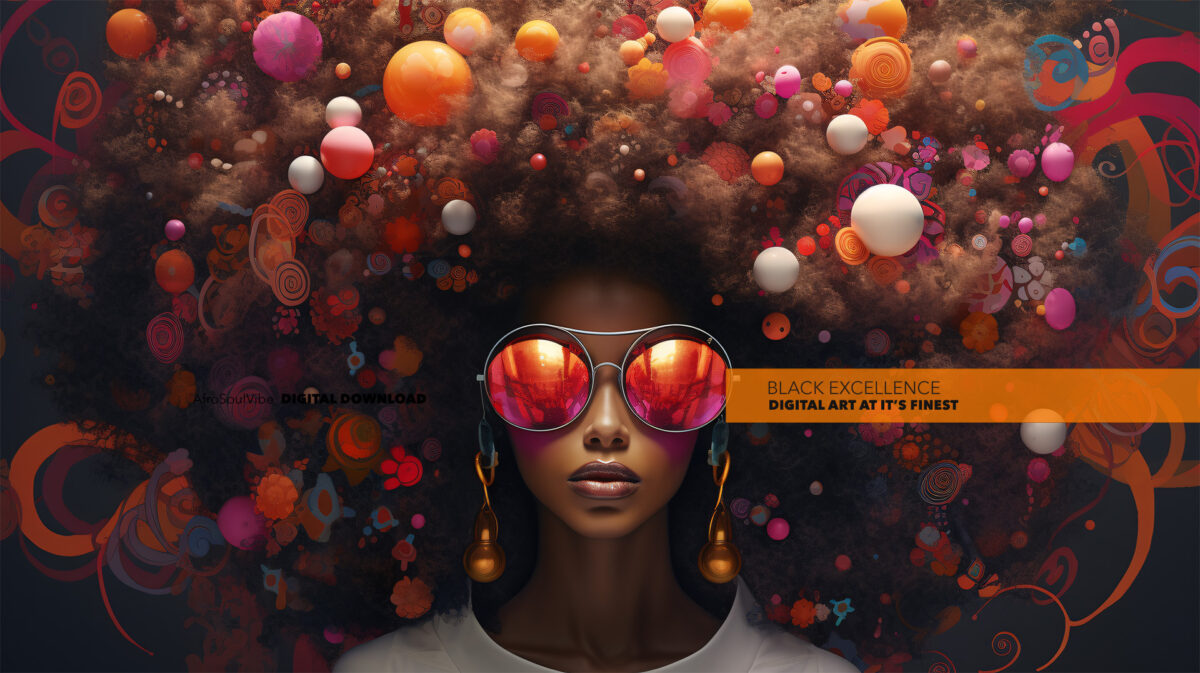 Vivid Curl Cosmos – Afrocentric Digital Art (Single File) - Image 2