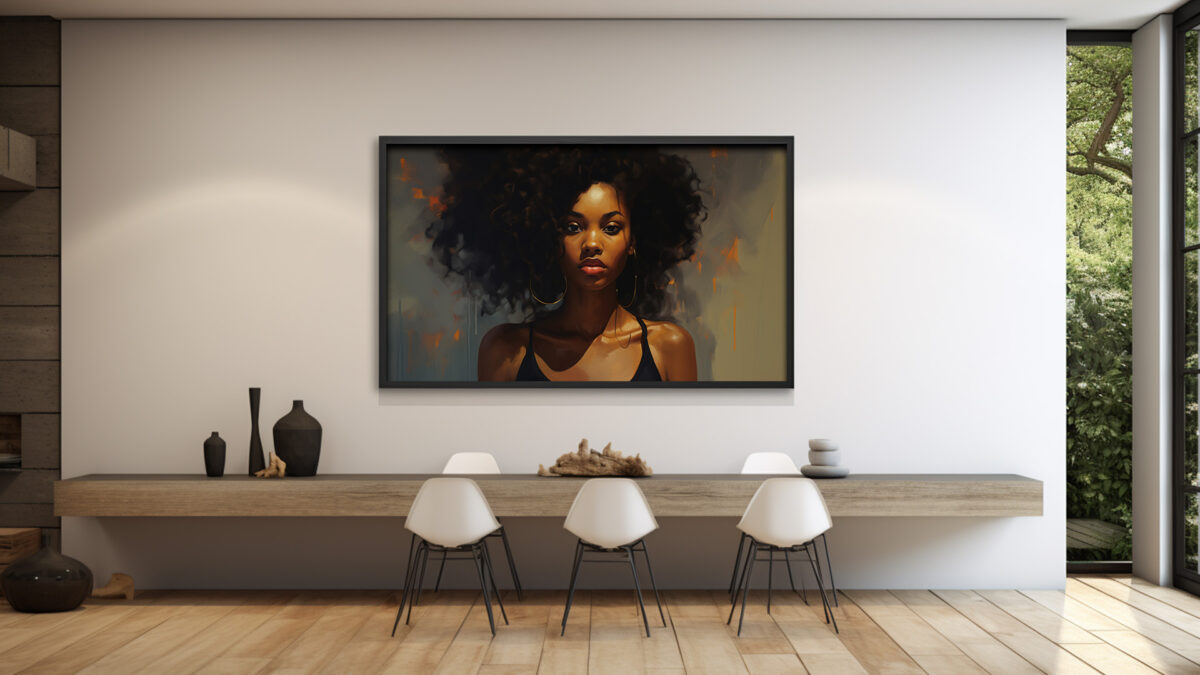 Elegant Portrait of a Woman with Afro Hair - Digital Download Art Print - Image 3