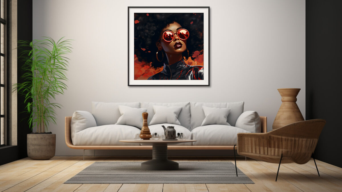 African American Woman Portrait with Curly Hair - Digital Download Art Print - Image 5