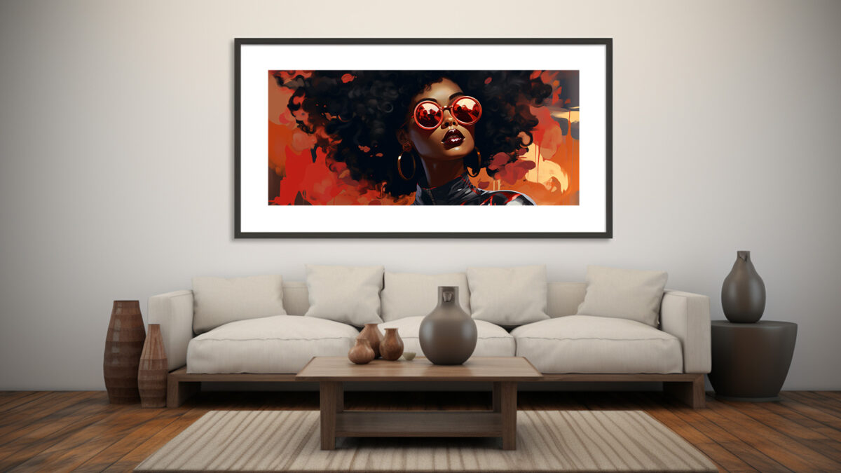 African American Woman Portrait with Curly Hair - Digital Download Art Print