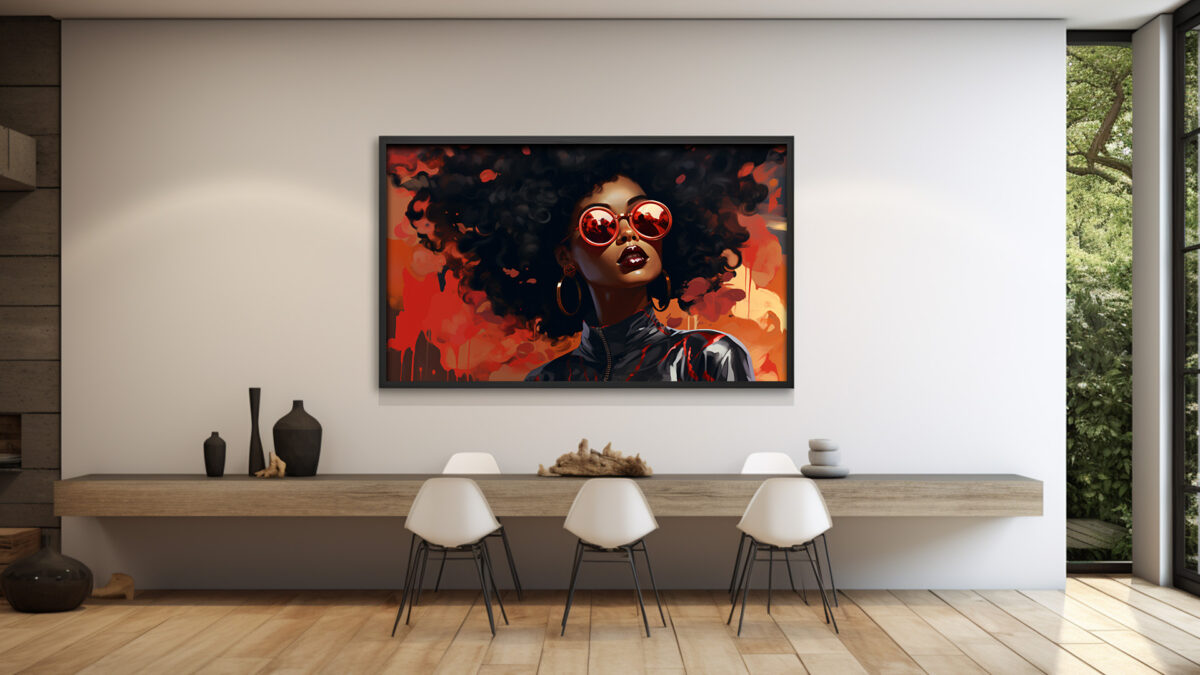 African American Woman Portrait with Curly Hair - Digital Download Art Print - Image 3