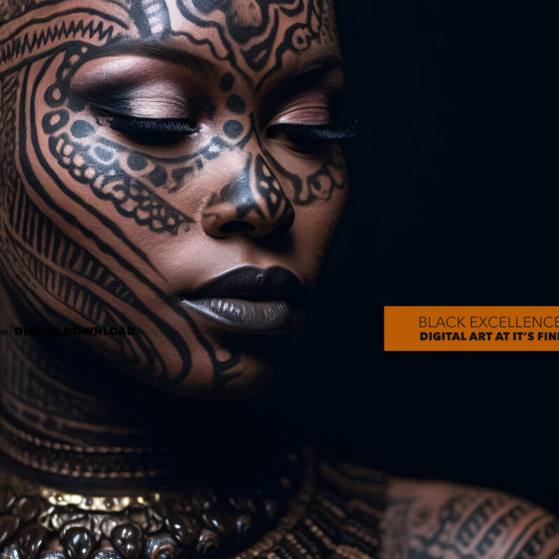 Alternative view of Tribal Essence: A Portrait of Cultural Expression - Digital Download Art Print