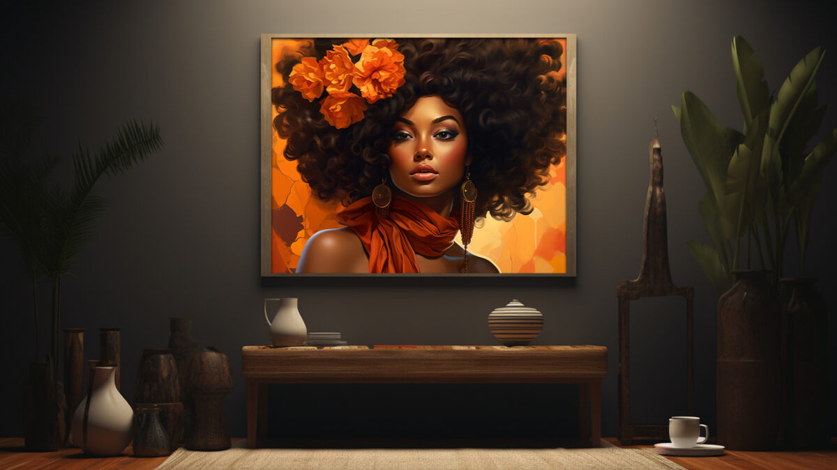 Stylish Afro-Inspired Orange Flower and Bold Colors - Digital Download Art Print - Image 6