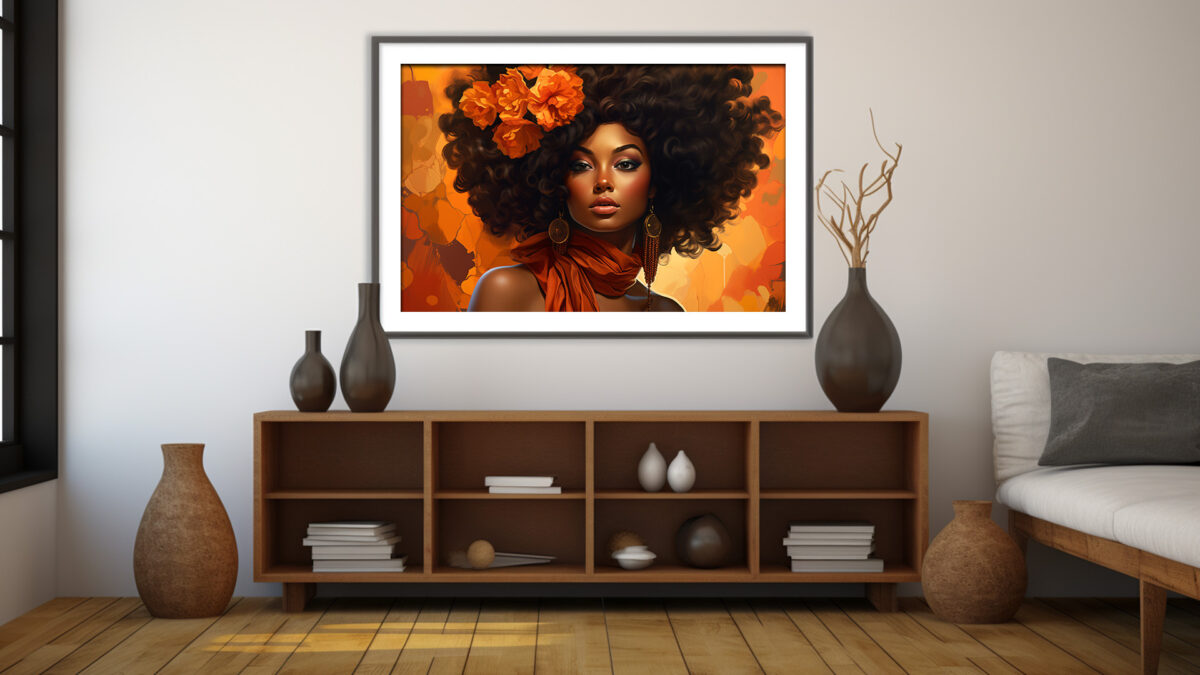 Stylish Afro-Inspired Orange Flower and Bold Colors - Digital Download Art Print - Image 4