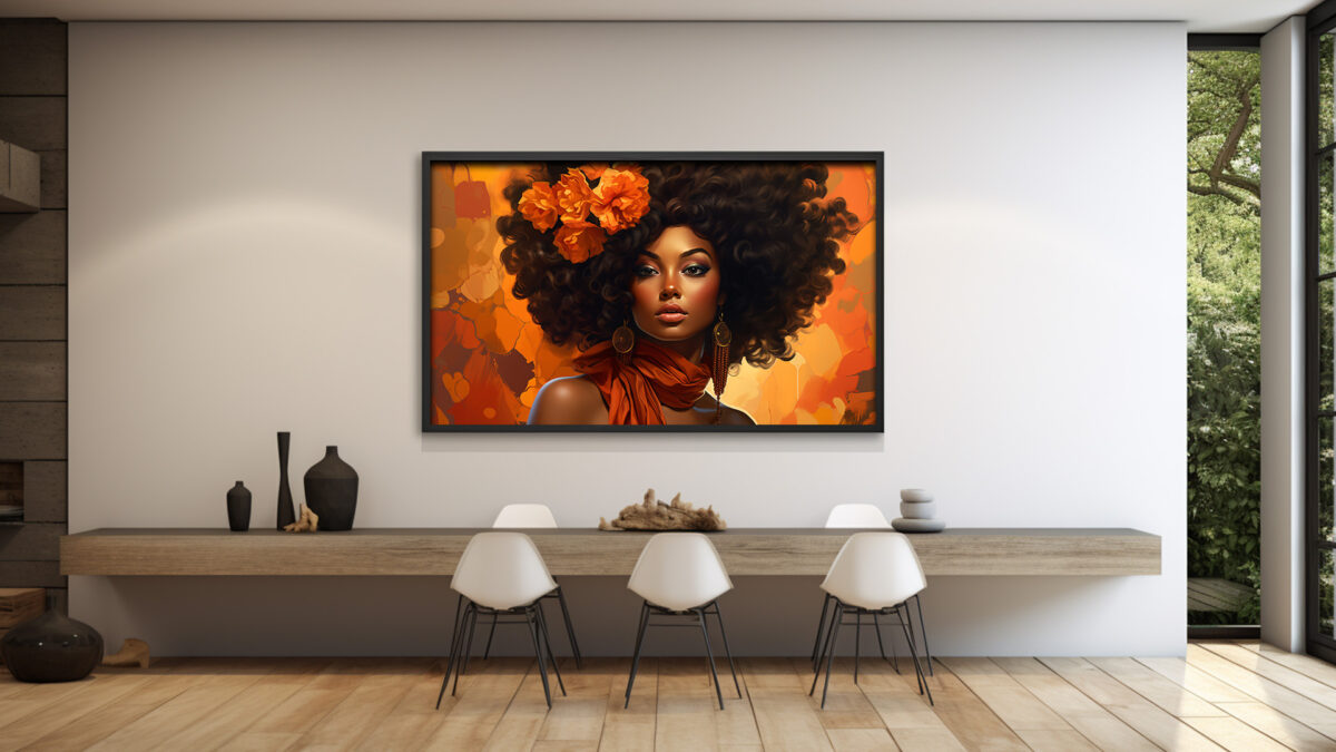 Stylish Afro-Inspired Orange Flower and Bold Colors - Digital Download Art Print - Image 3