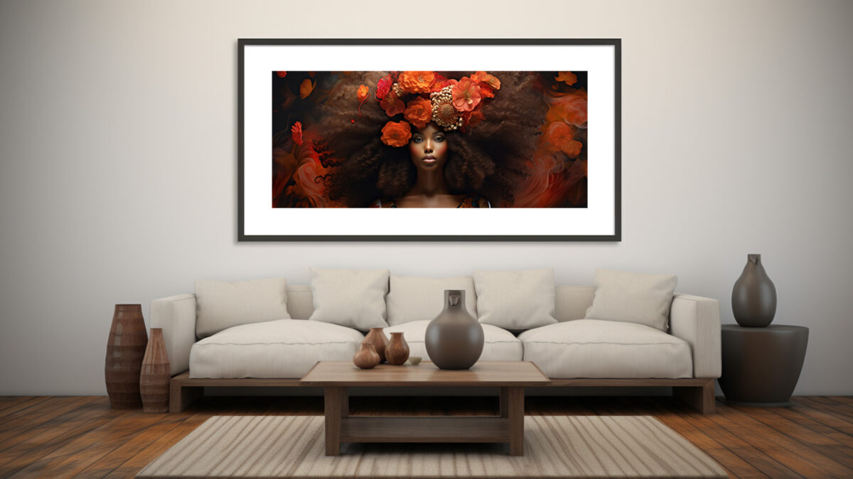 Flowers and Fortitude: Celebrating the Essence of Black Womanhood - Digital Download Art Print