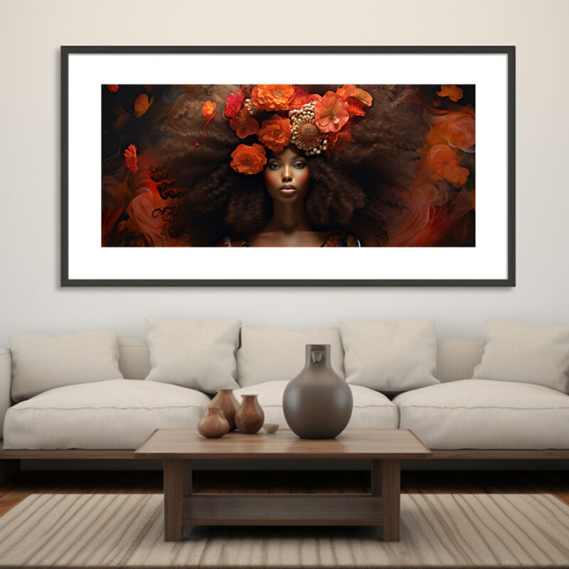 Flowers and Fortitude: Celebrating the Essence of Black Womanhood - Digital Download Art Print