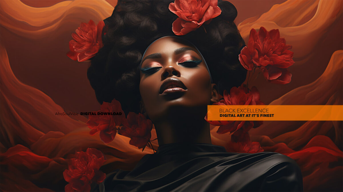 Empowered Essence: Blooms of Black Excellence - Digital Art Print - Image 2