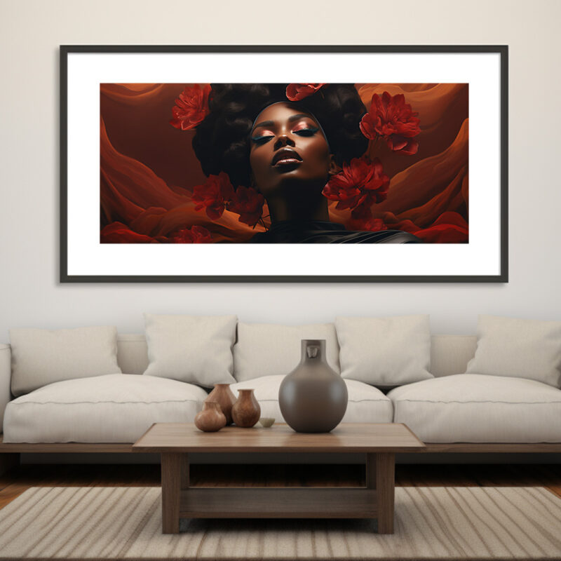 Empowered Essence: Blooms of Black Excellence - Digital Art Print