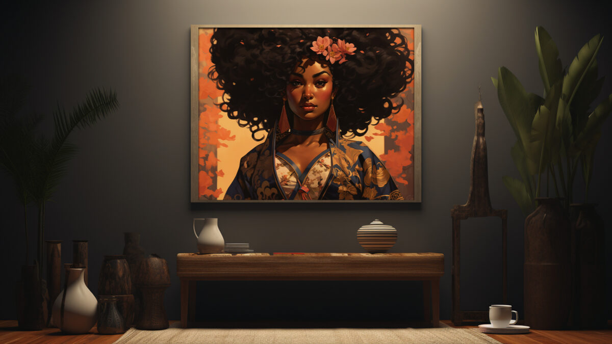 AfroSoulVibe: Autumn Afro Excellence - Digital Art Print - Image 6