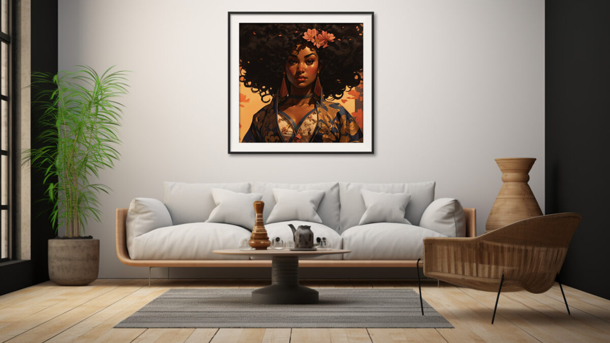 AfroSoulVibe: Autumn Afro Excellence - Digital Art Print - Image 5