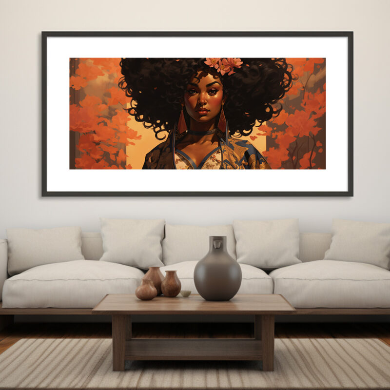 AfroSoulVibe: Autumn Afro Excellence - Digital Art Print