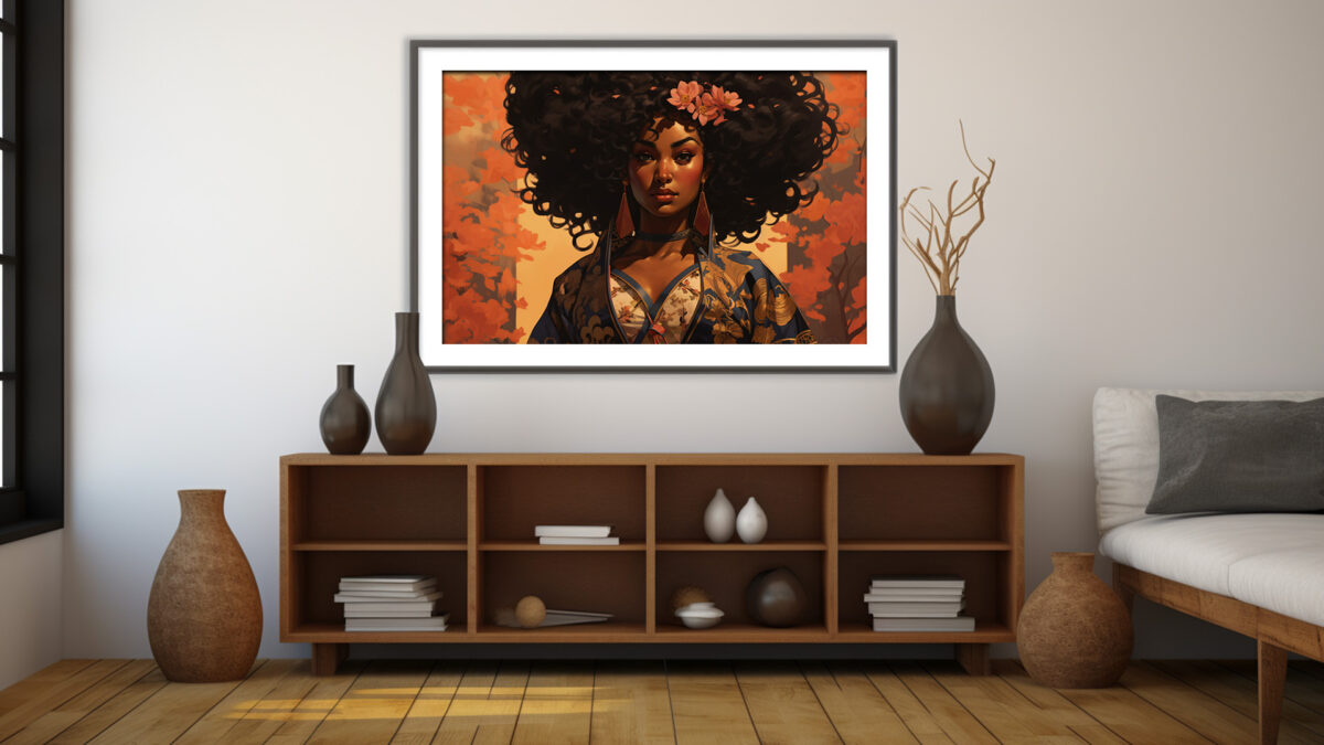 AfroSoulVibe: Autumn Afro Excellence - Digital Art Print - Image 4