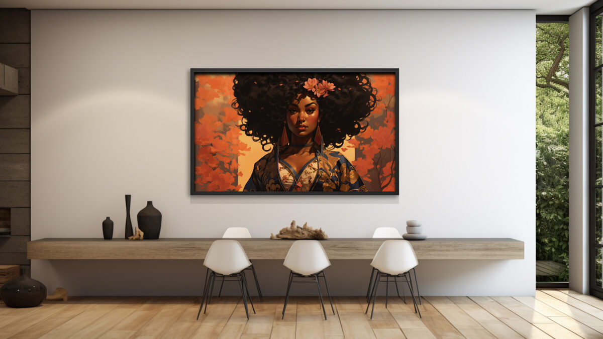 AfroSoulVibe: Autumn Afro Excellence - Digital Art Print - Image 3