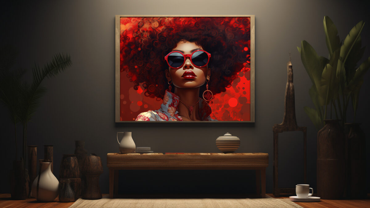 Stylishly Confident: A Vibrant Portrait - Digital Art Print - Image 6