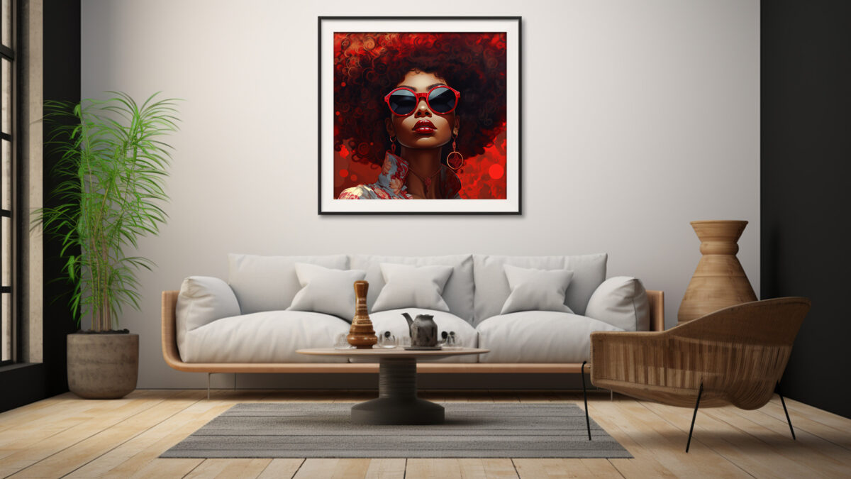 Stylishly Confident: A Vibrant Portrait - Digital Art Print - Image 5
