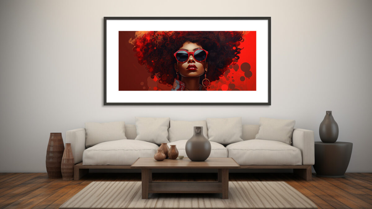 Stylishly Confident: A Vibrant Portrait - Digital Art Print