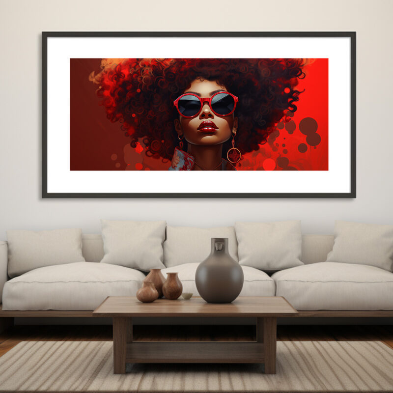 Stylishly Confident: A Vibrant Portrait - Digital Art Print
