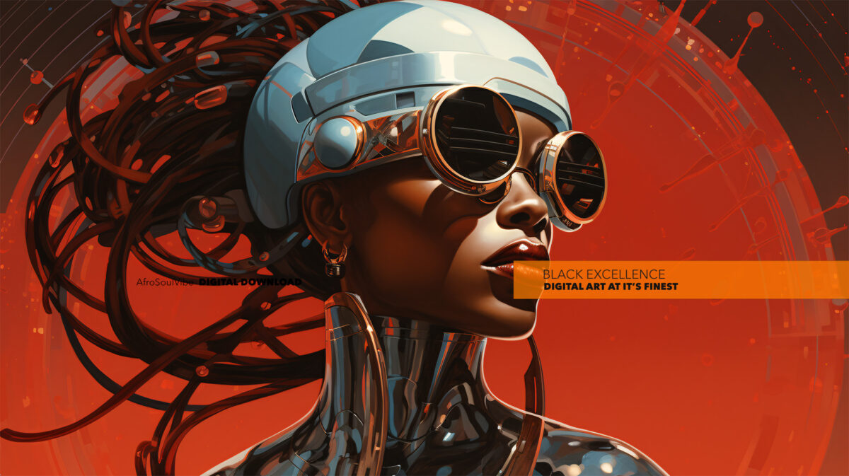 Futuristic Portrait: Afrofuturism Evolution - Digital Art Print - Image 2