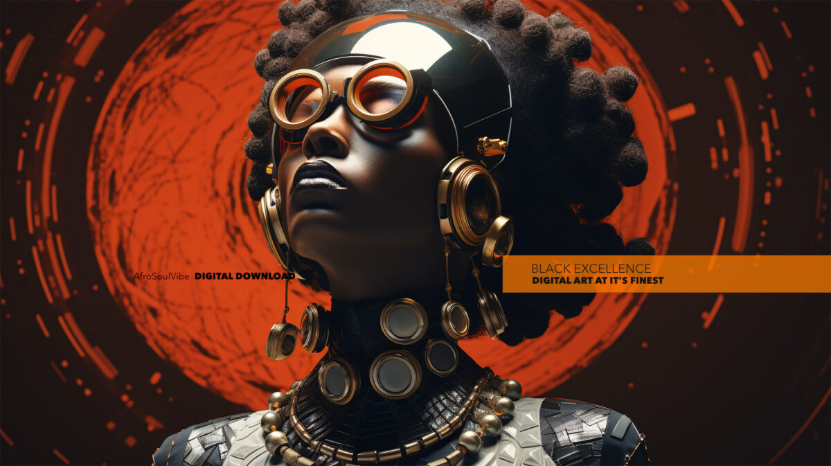 Orbit Echo – Afrofuturist Sonic Portrait Digital Art Print - Image 2